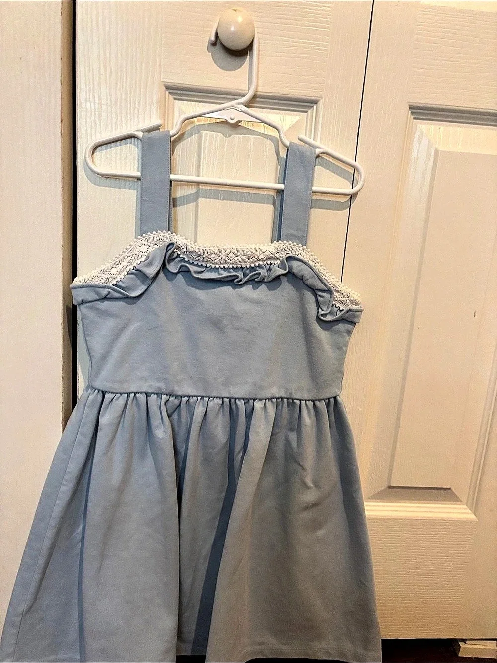 Girls' Blue Lace Trim Sundress Like New